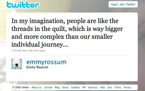 Emmy Rossum, Twitter