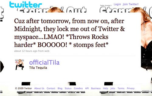 Tila Tequila, Twitter