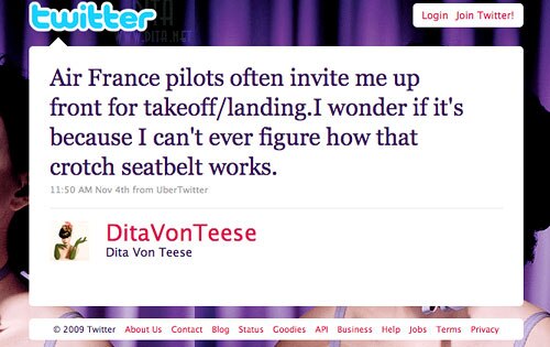 Dita von Teese, Twitter