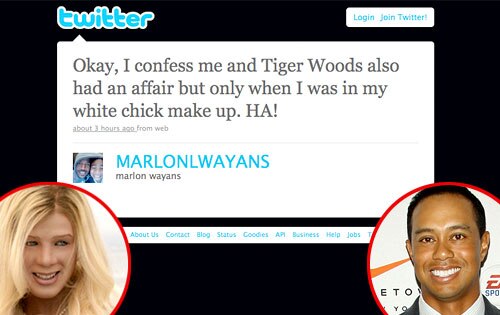 Marlon Wayans, Twitter, Tiger Woods