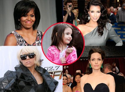 Michelle Obama, Kim Kardashian, Lady Gaga, Angelina Jolie, Suri Cruise