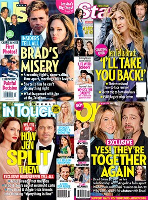 Brad Pitt, Jennifer Aniston, Angelina Jolie, InTouch, Star Magazine, Us Weekly, OK Magazine, Cover