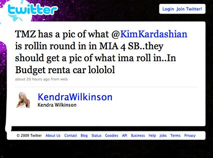 Kendra Wilkinson, Twitter