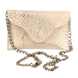 J.J. Winters Silver Snake Clutch
