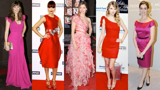 taylor swift red dresses. Jessica Biel, Taylor Swift