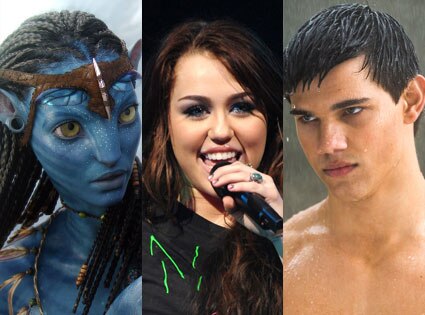 Avatar, Miley Cyrus, Taylor Lautner, New Moon