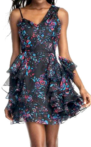 Tracy Reese Floral One-shoulder Dress