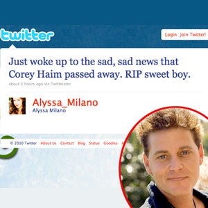 Alyssa Milano, Twitter, Corey