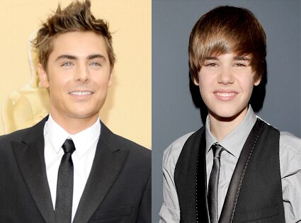 justin bieber new haircut 2010. Zac Efron, Justin Bieber