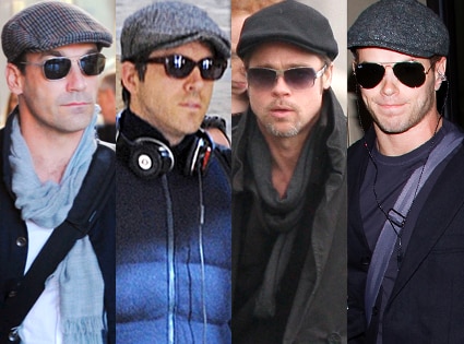 brad pitt newsboy cap. Handsome celebrities like Brad