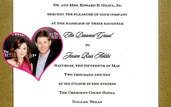 Jensen Ackles Danneel Harris Wedding Invitation Jason LaVeris FilmMagic