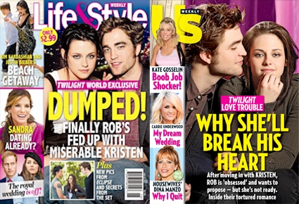 Robert Pattinson, Kristen Stewart, Life and Style Magazine, USWeekly Magazine