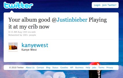 Twitter, Kanye West, Justin Bieber