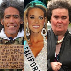 Ted Williams, Carrie Prejean, Susan Boyle