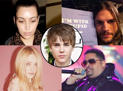 Ashton Kutcher, Kim Kardashian, Dakota Fanning, Heavy D, Justin Bieber