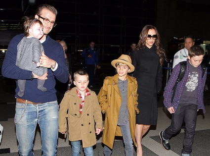 Victoria Beckham, David Beckham, Harper, Cruz, Brooklyn, Romeo