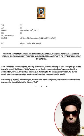 Sacha Baron Cohen, The Dictator