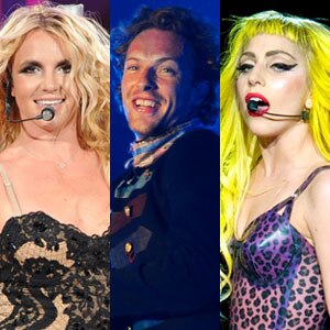 Britney Spears, Chris Martin, Lady Gaga, Coldplay 