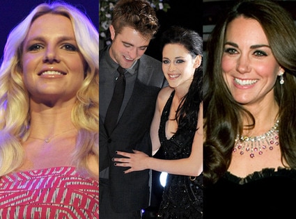 Kristen Stewart, Robert Pattinson, Britney Spears, Kate Middleton