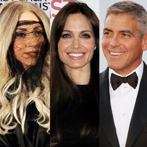 Lady Gaga, Angelina Jolie, George Clooney