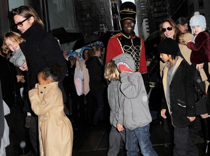 Brad Pitt, Angelina Jolie, Knox, Zahara, Pax, Shiloh, Maddox, Vivienne