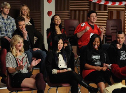 Chord Overstreet, Matthew Morrison, Dianna Agron, Naya Rivera and Cory Monteith, Glee