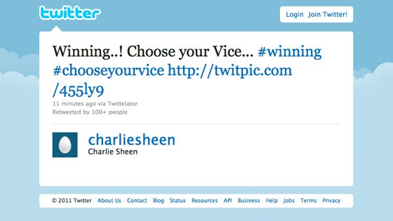 Charlie Sheen, Twitter Charlie Sheen, Twitter