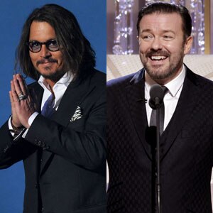 Johnny Depp, Ricky Gervais  