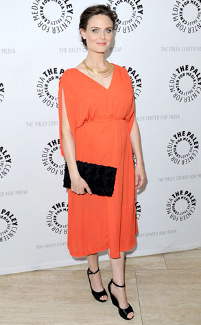 <p>The <em>Bones </em>star shows off her itty-bitty baby bump at a Paley Center for Media event honoring her show. This is the actress\' <strong><a href=