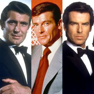 Pierce Brosnan, Roger Moore, George Lazenby