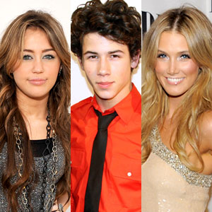 Miley Cyrus, Nick Jonas, Delta Goodrem