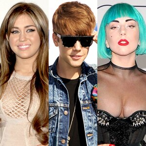 Miley Cyrus, Justin Bieber, Lady Gaga