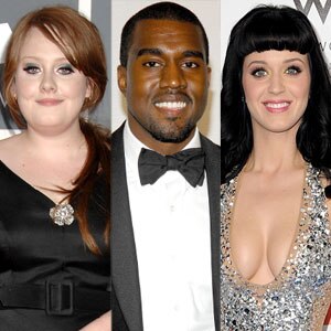Katy Perry, Adele, Kanye West