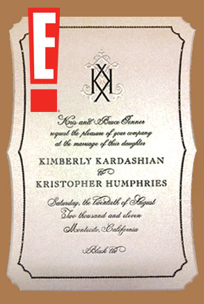 Kim Kardashian Kris Humphries Invite Watermarked