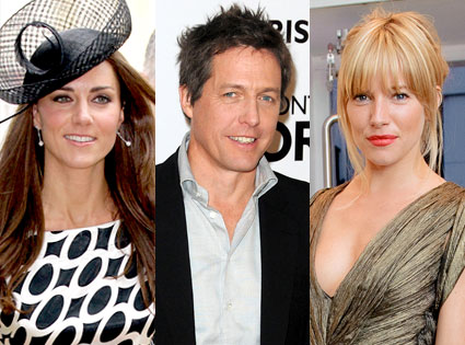 Kate Middleton, Hugh Grant, Sienna Miller