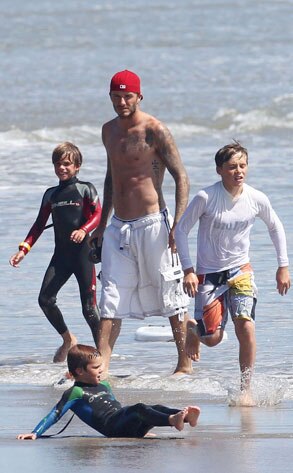 David Beckham, Cruz Beckham, Brooklyn Beckham, Romeo Beckham