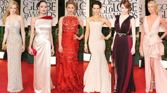 best dressed, golden globes, 2012