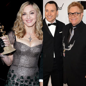 Madonna, Elton John, David Furnish