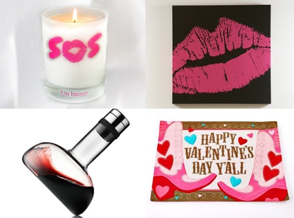 Valentine's Day home grid candle, placemat, kiss art, wine carafe 