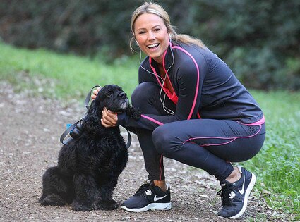 STACY KEIBLER Takes George Clooney's Very Cute Dog for a Walk