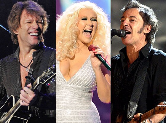 Bruce Springsteen, Christina Aguilera, Jon Bon Jovi