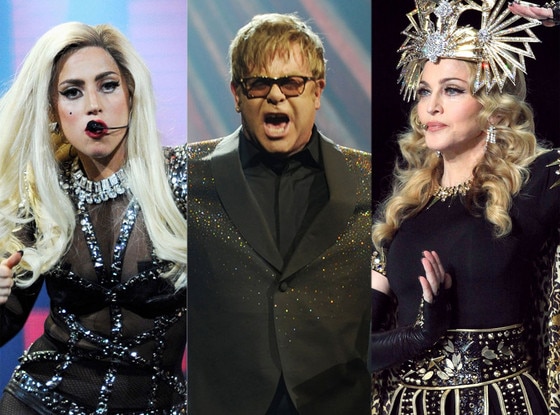 Elton John, Madonna, Lady Gaga Elton John, Madonna, Lady Gaga