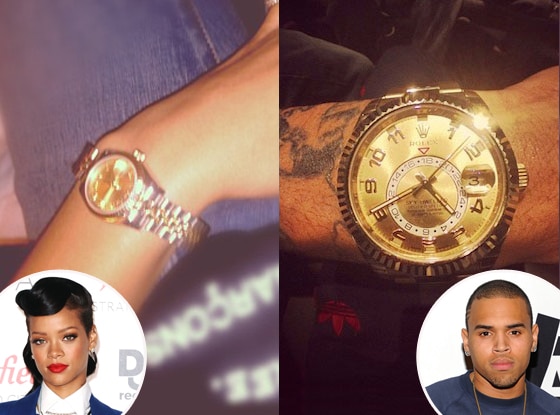 Rihanna, Chris Brown, Rolex watches