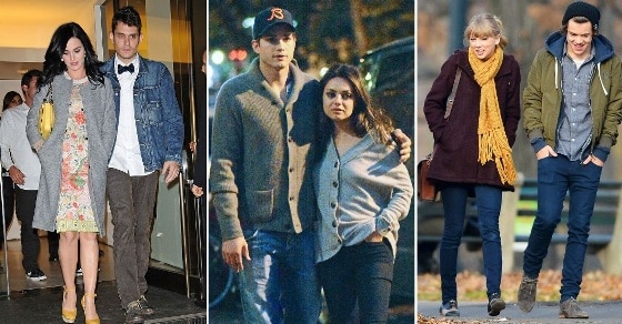 Katy Perry, John Mayer, Mila Kunis, Ashton Kutcher, Taylor Swift, Harry Styles