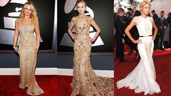 Grammys Gold Dresses 3-split Lambert/Swift/Hilton
