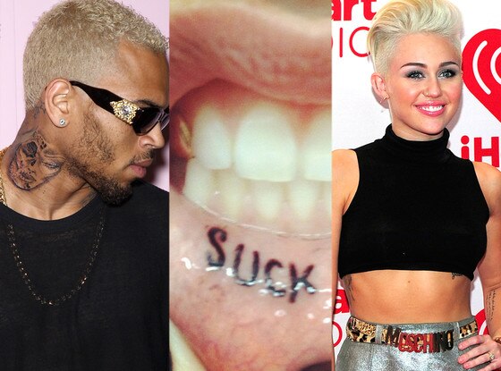 Chris Brown, Kesha, Miley Cyrus, Tattoo