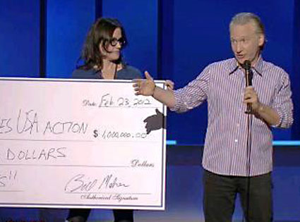 Maher With Obama's Check