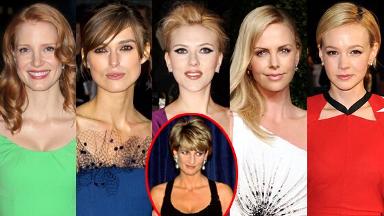 Princess Diana, Keira Knightley, Jessica Chastain, Charlize Theron, Scarlett Johannson, Carey Mulligan