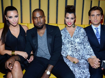 Kim Kardashian, Kanye West, Kourtney Kardashian, Scott Disick