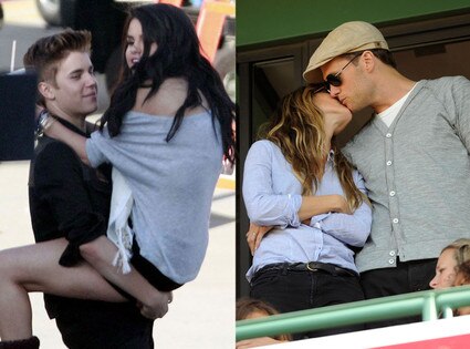 Justin Bieber, Selena Gomez, Tom Brady, Gisele Bundchen